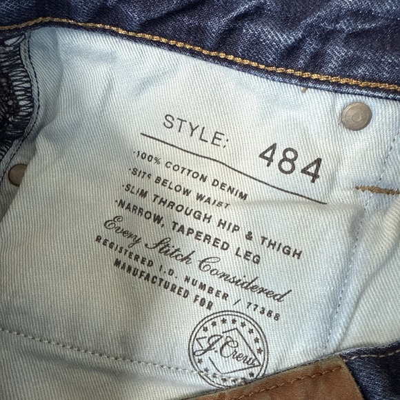 JCrew 484 Jeans Mens‎ 31x30 Blue Slim Tapered Leg Low Rise 100% Cotton Denim - Picture 5 of 14